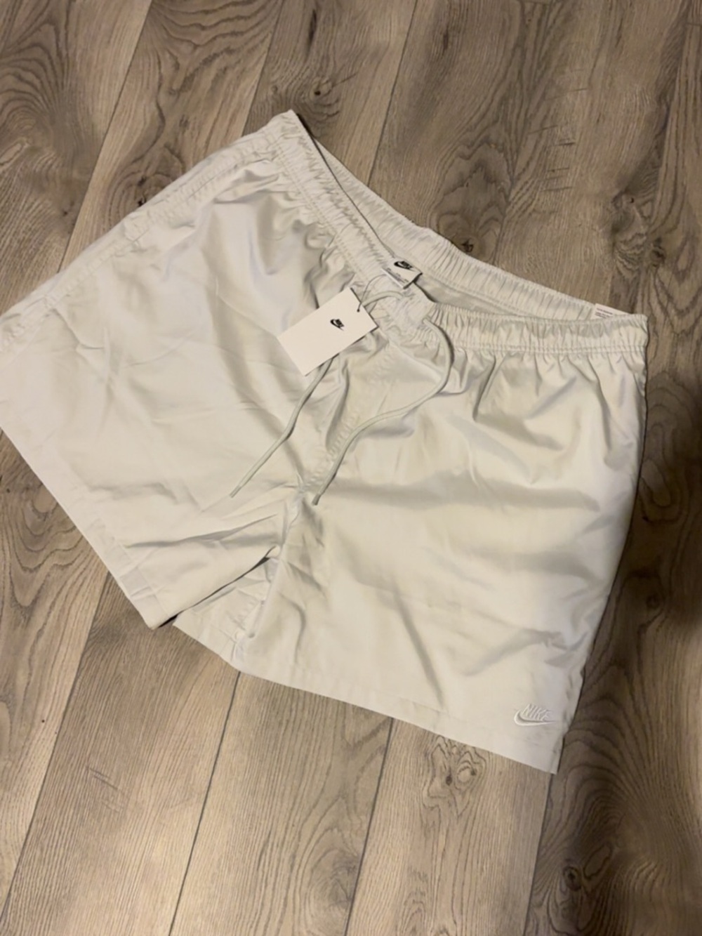 Nike White Drawstring Athletic Shorts